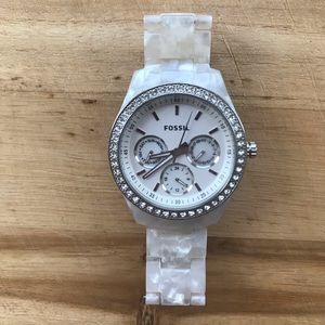 Fossil White Pearlized Watch